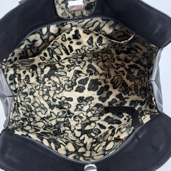 Longchamp Gatsby Black Leather Satchel Chic Handbag Embossed Jockey Horse Logo - Picture 11 of 15